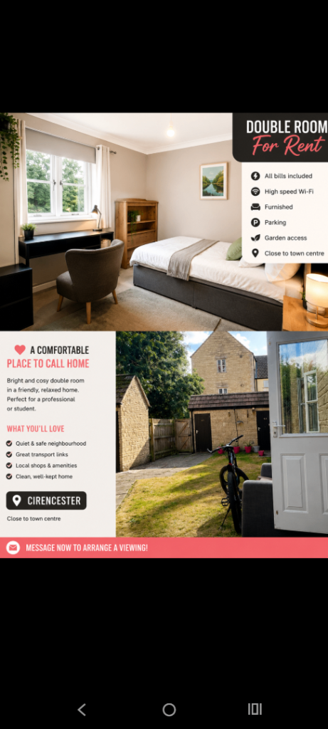 Double Room for rent 