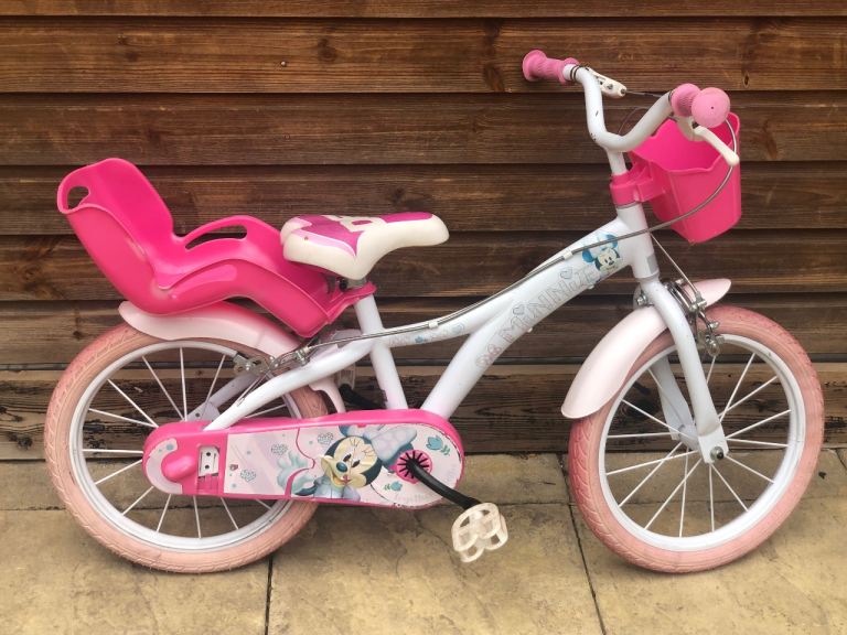Girls 14” Disney Minnie Mouse Bike with Dolly Seat – Good Condition
