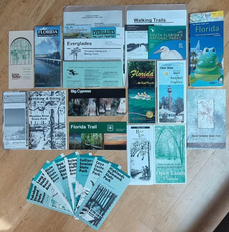 Rough Guide Florida Map & 20+ maps, guides & leaflets to nature etc in Florida