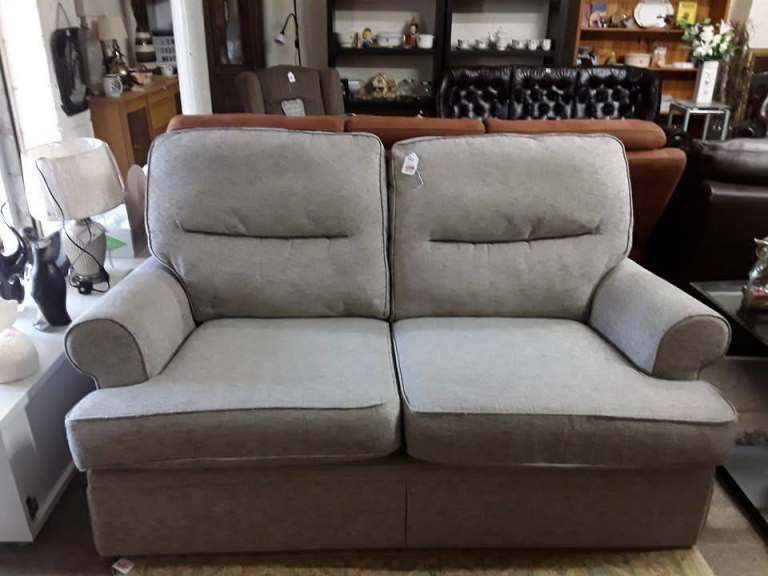 image for Modern grey fabric M&S two-seater sofa Low Cost Moves 2nd Hand Furniture STALYBRIDGE SK15 3DN