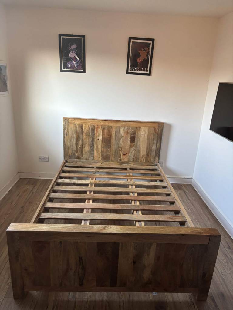 Oak Furniture Land Solid Wood Double Bed Frame.