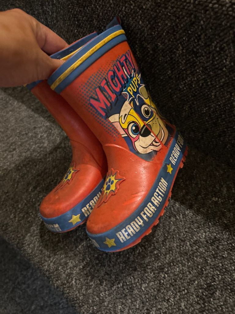 Kids Paw Patrol Wellies – Red, Good Condition size 6