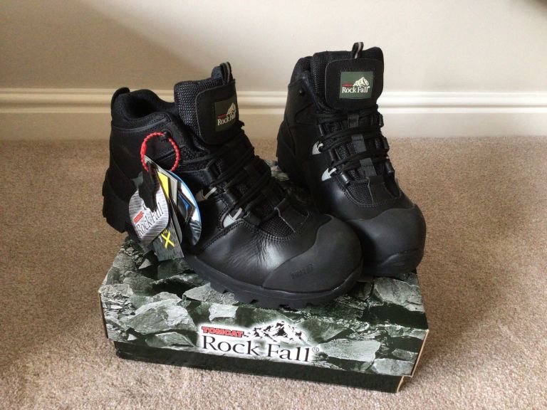 New Rock Fall Safety Boots - Black, Size 10
