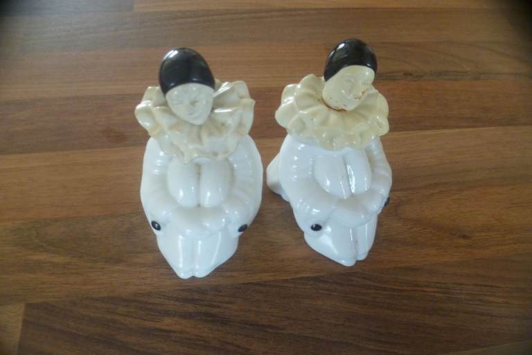 Pair of Vintage Ceramic Clown Figurines – Good Condition  Avon Perfume bottles 