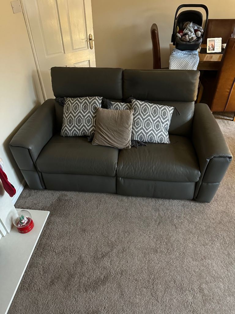 image for Oak furniture-land grey 2 seater electric recliner 