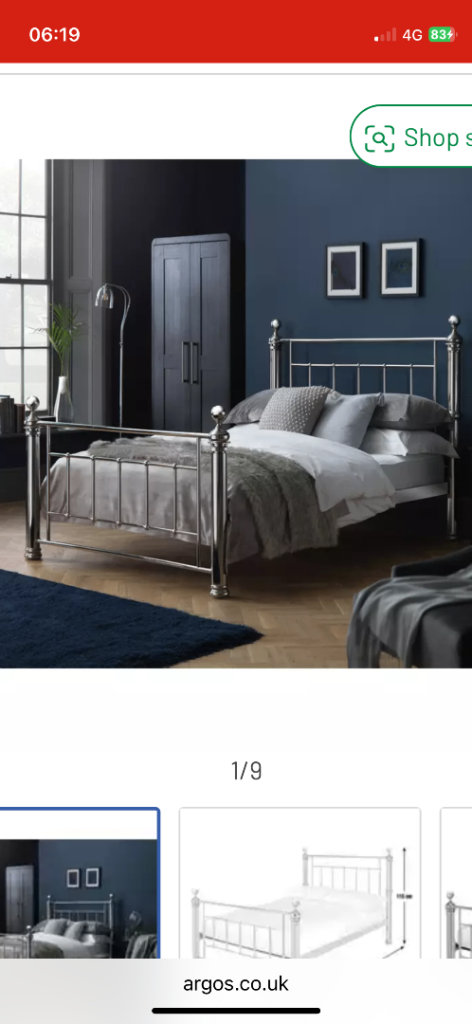 Argos Mayfair Chrome Double Bed