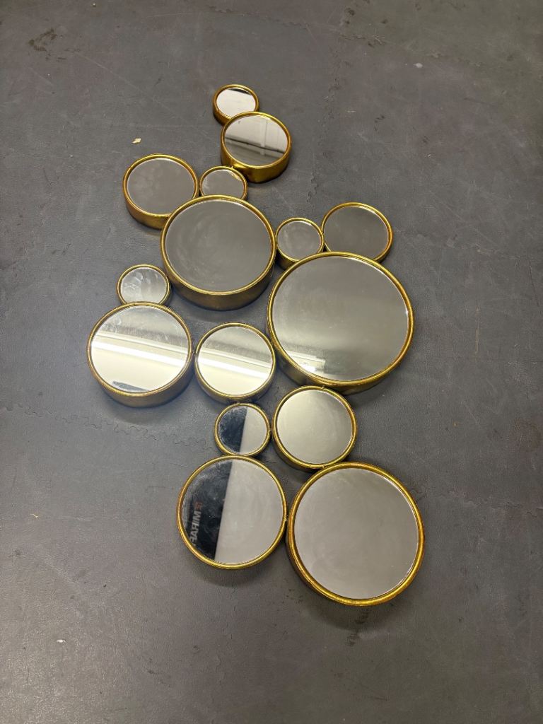 Gold circles mirror 