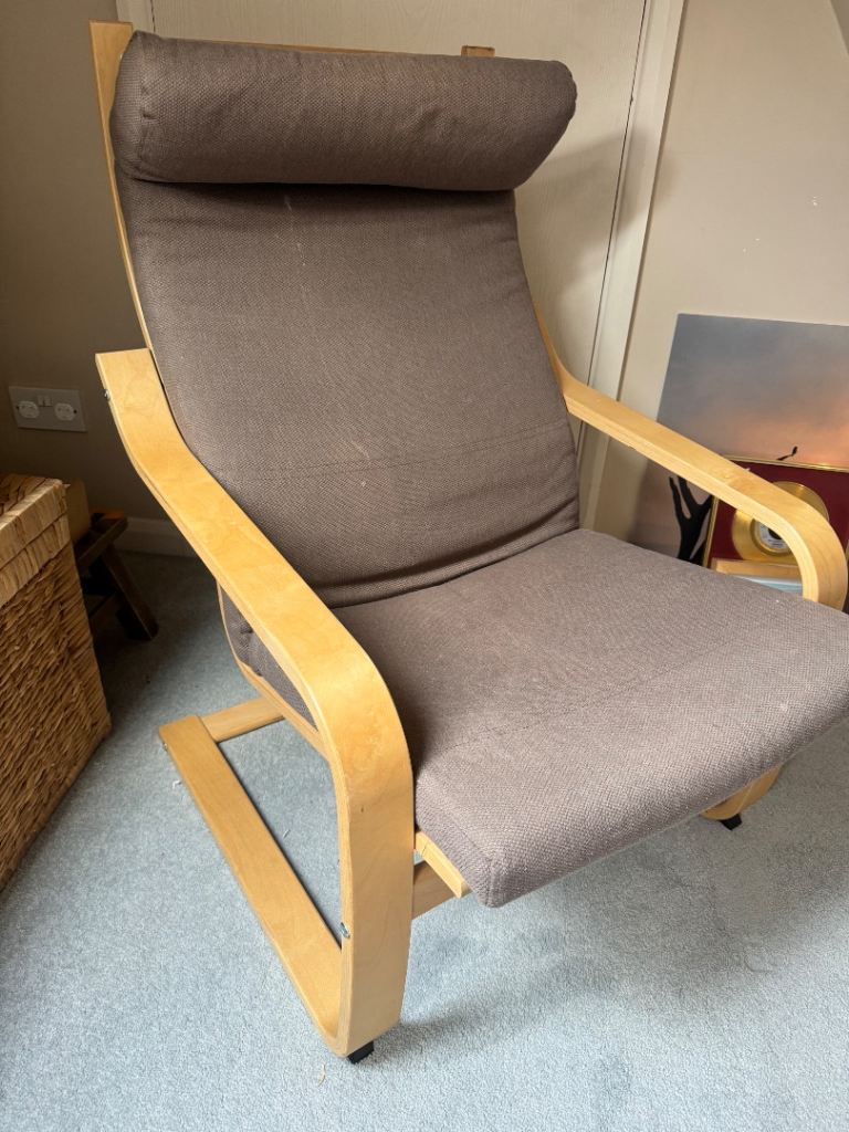 FREE IKEA Poang Armchair with Brown Cushion – Good Condition