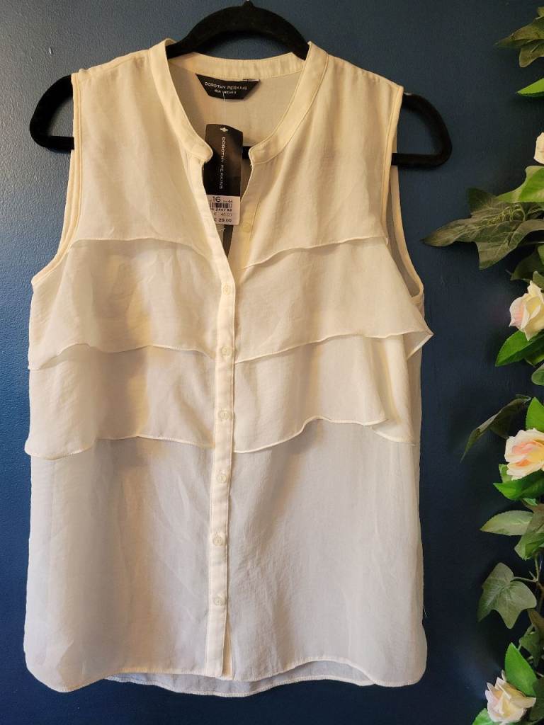 Dorothy Perkins Cream Ruffled Blouse – Brand New with Tags 16