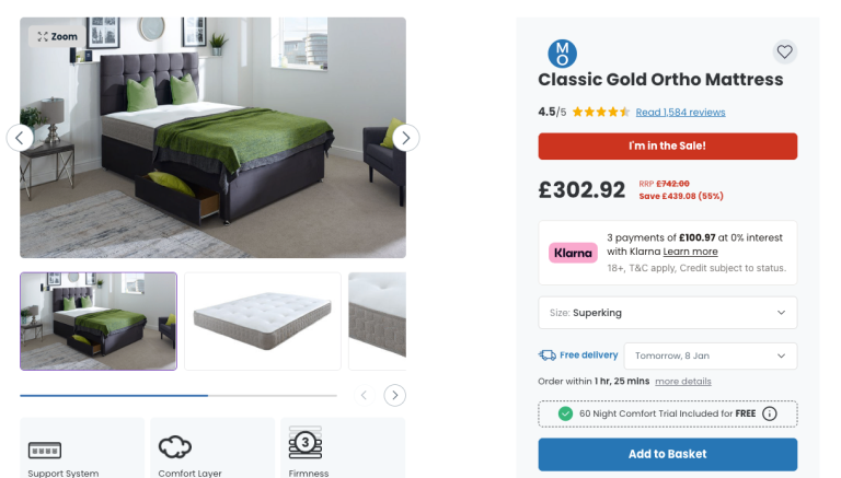 Classic Gold Ortho Superking Mattress