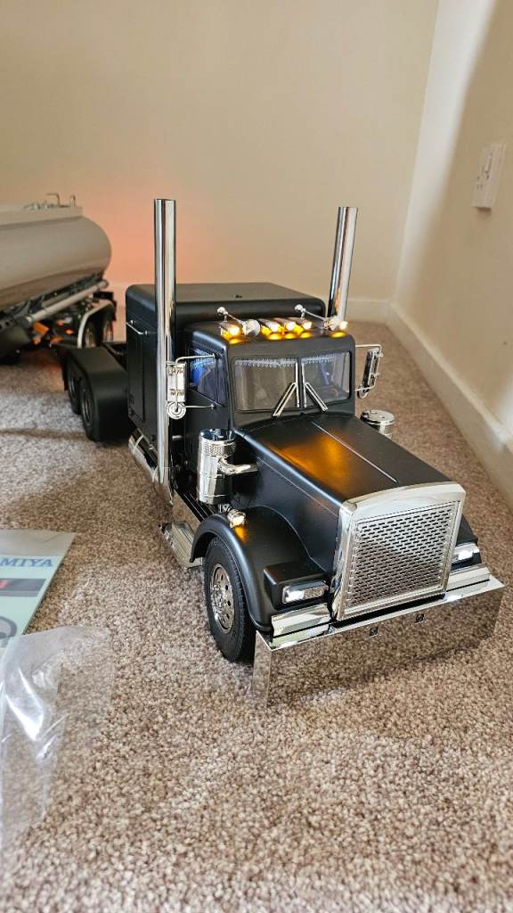 Rc tamiya grand hauler black edition with tanker trailer remote control 