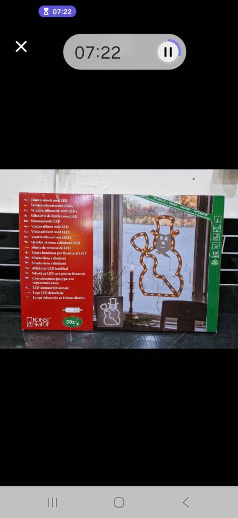 Snowman LED Xmas Window Light.