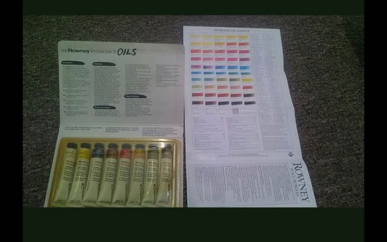 Vintage rowney oil paints Georgian set 