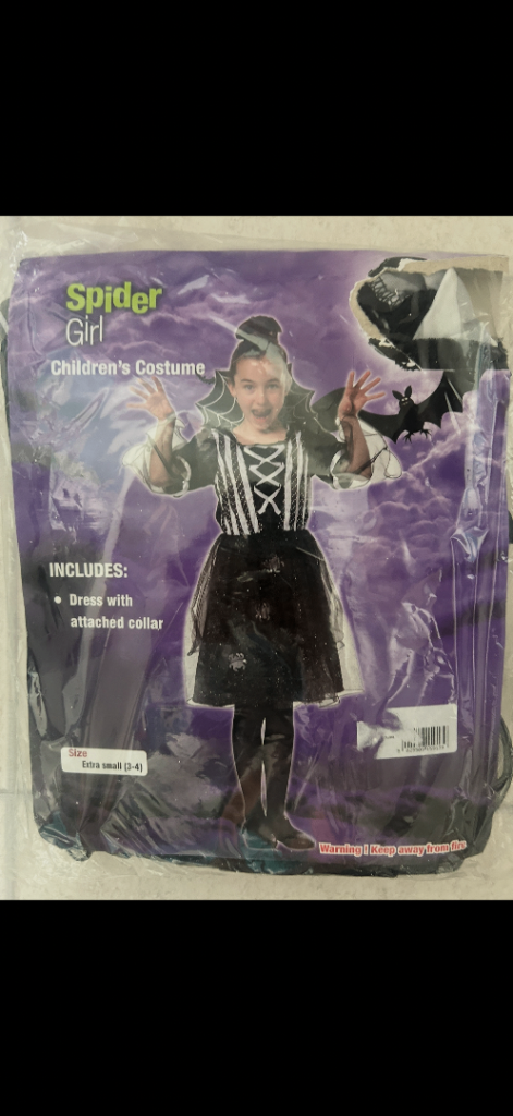 Spider Girl Children's Costume - New, Size 3-4 Years