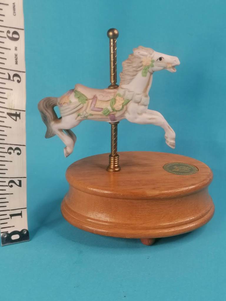 Vintage 6-inch height, Willets Designs Carousel Magic Horse Musical/Motion Plays: As Time Goes by.