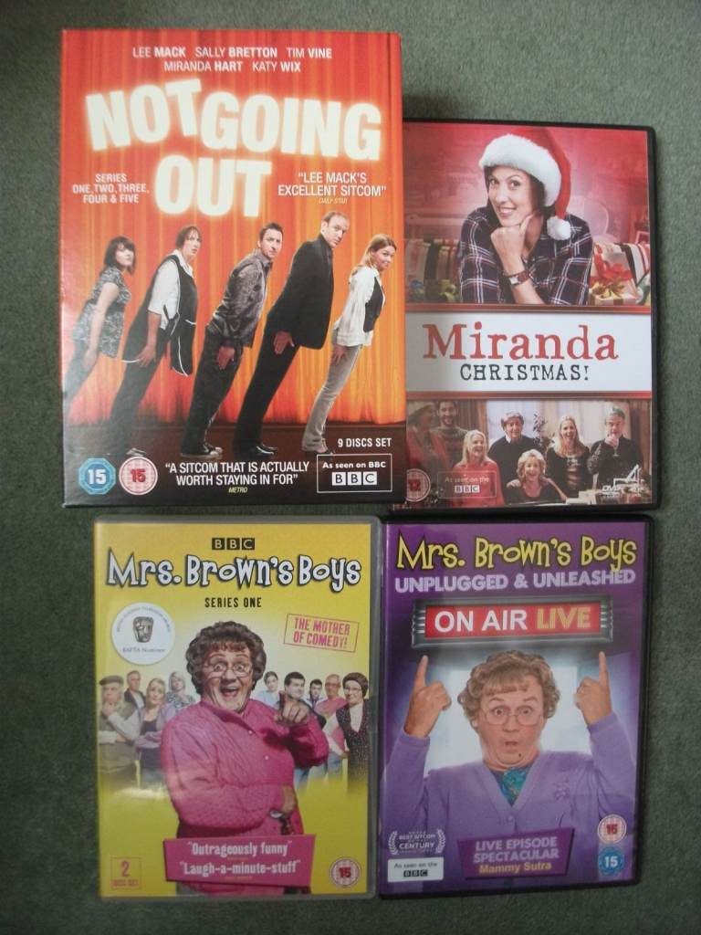 Lot of 4 BBC COMEDY SITCOM DVDs not going out, lee mack, mrs brown's boys, miranda hart, xmas