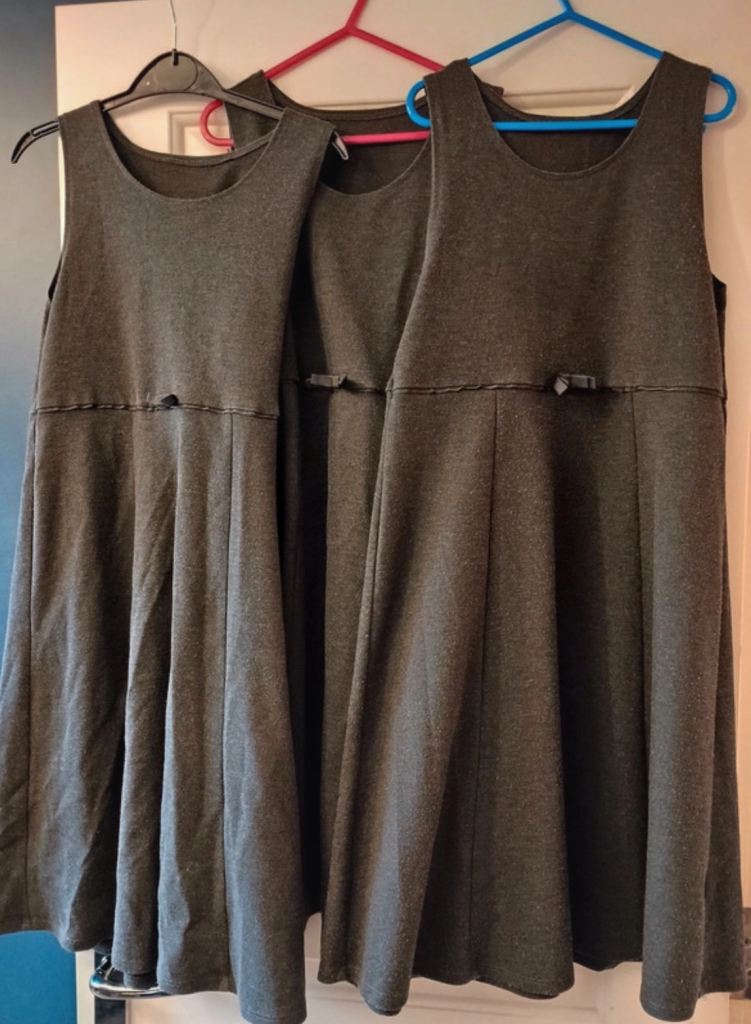 Girls age 13/14 grey pinafore dresses x 3 FREE