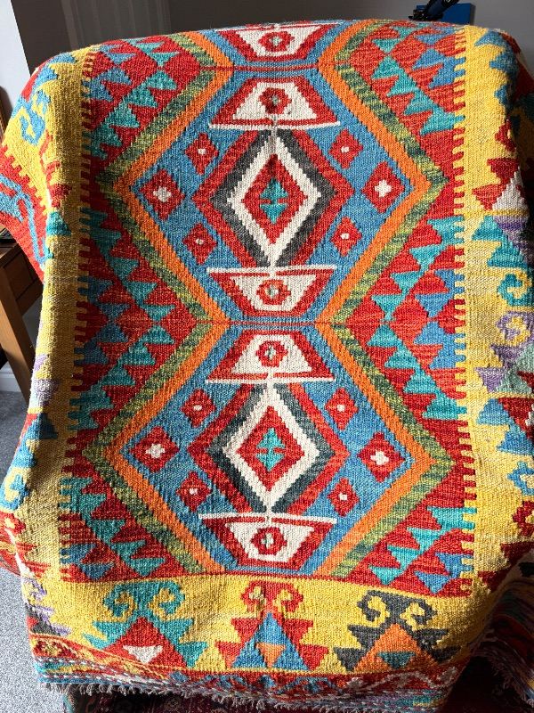 Beautiful handmade Afghan rug unwanted gift 
