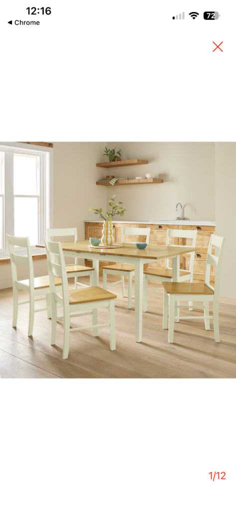 Extendable dining table & chairs
