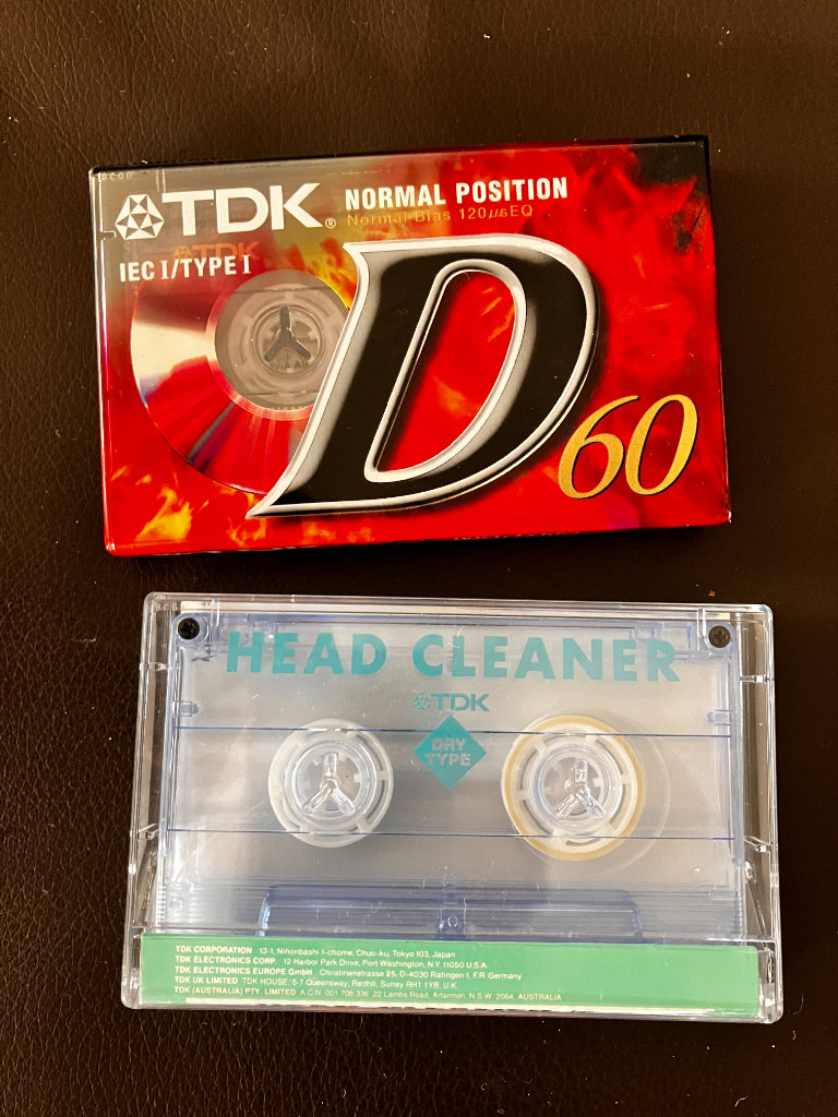 UNUSED TDK D60 Cassette Tape & HEAD CLEANER
