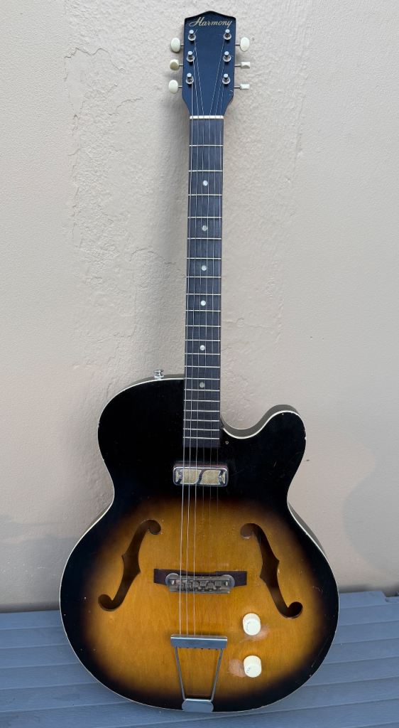 Vintage 1967 Harmony H53 Rocket Hollow body Electric Guitar with Original Dearmond Gold Foil Pickup