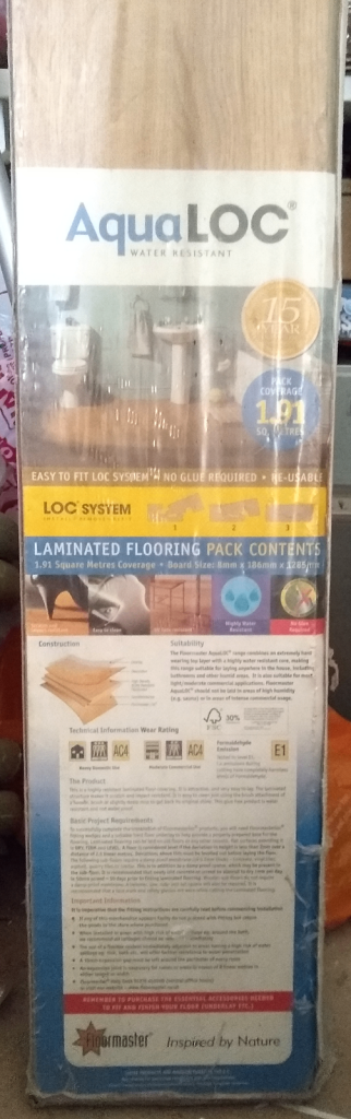 AquaLoc Laminated Flooring + 6 wider vinyl planks* PLEASE READ