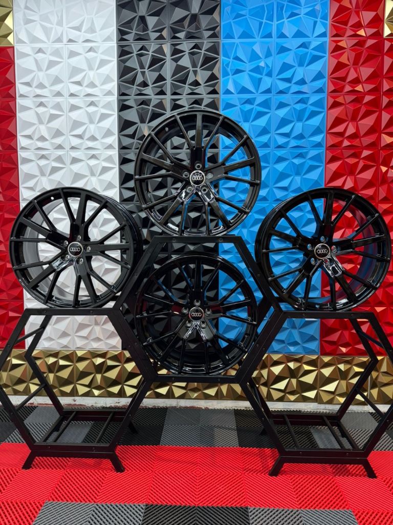 BRAND NEW 20” AUDI RS6 VOURSPRUNG STYLE GLOSS BLACK ALLOY WHEELS 5X112