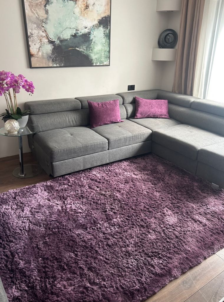 Whisper purple rug 160 x 230cm & two cushions covers