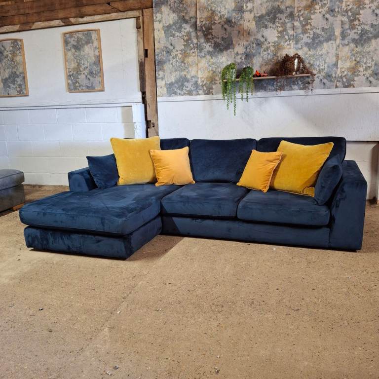 DFS NAVY BLUE CORNER SOFA 
