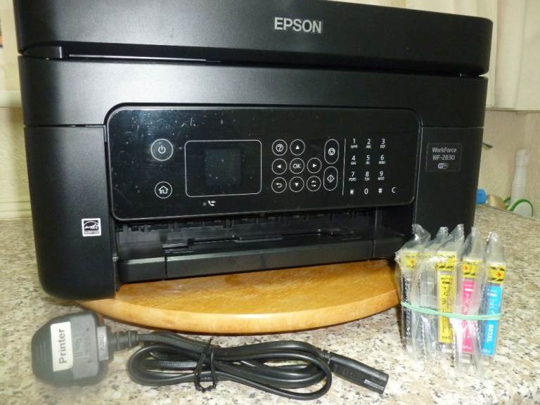 Epson WorkForce WF-2830 All-in-One Wireless Printer with spare Ink Cartridges