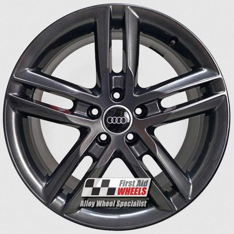 R580CG Swap AUDI A1 4X 17'' GENUINE 5 TWIN SPOKE COURSE GRAPHITE GREY ALLOY WHEELS