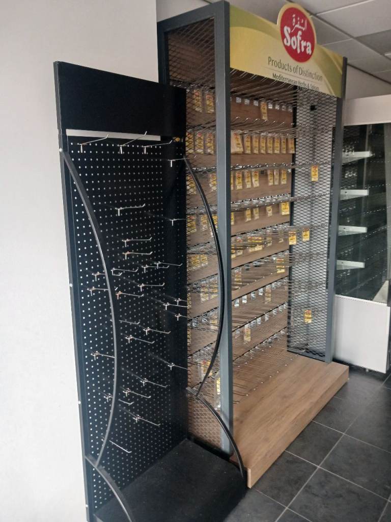 1 large 1 small retail shop display stand