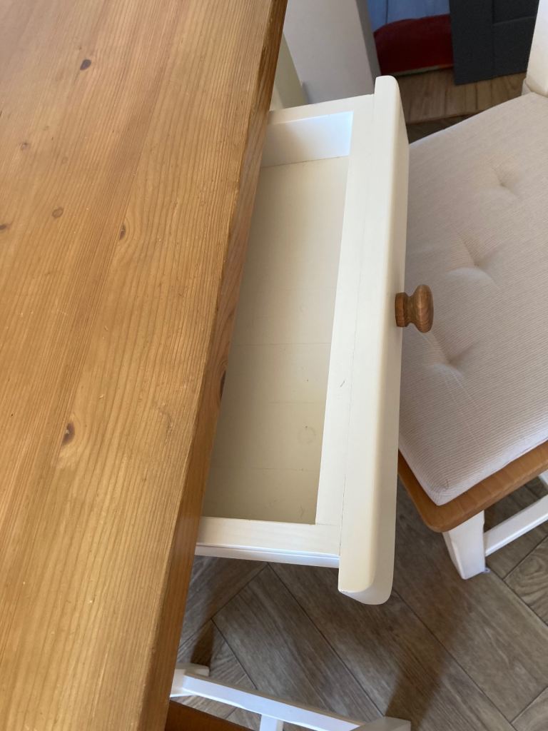 Bespoke Farmhouse kitchen table  with drawers and  four chairs