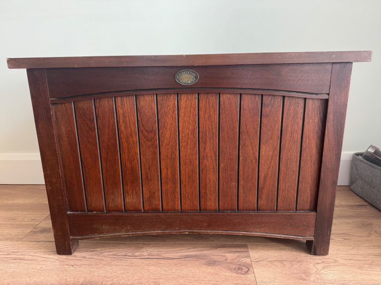 Solid Wood toy box with Hinged Lid