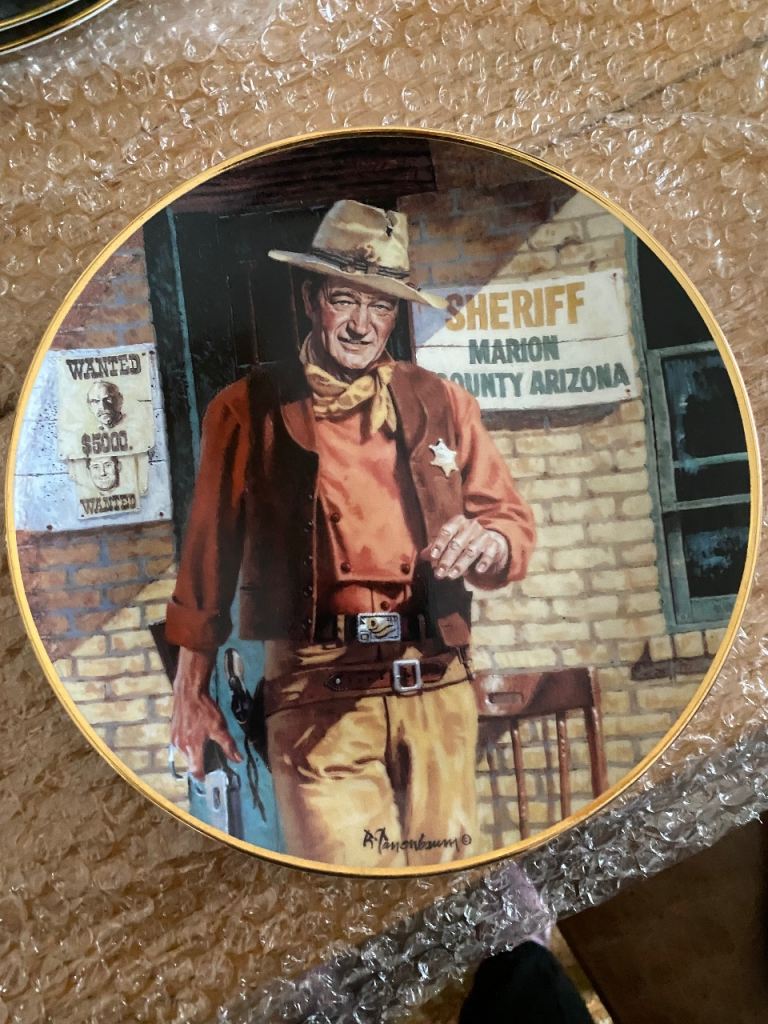 Set of 4 John Wayne Collectors Plates