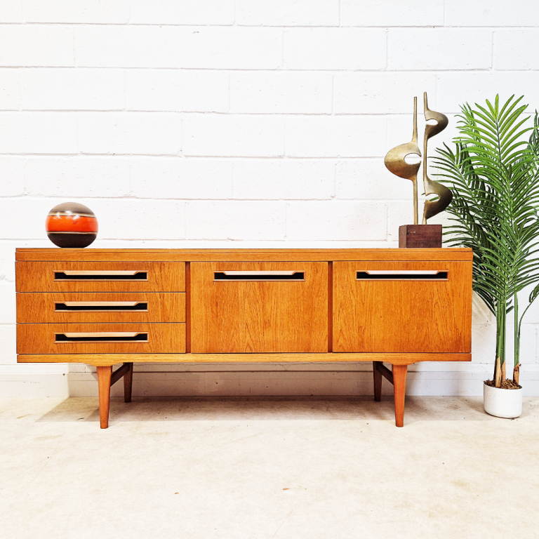 Vintage Mid Century Golden Teak Danish Design Sideboard Credenza PG348