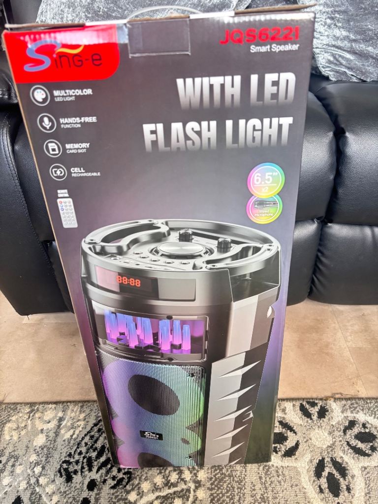 Title: Large LED Party Speaker with Bluetooth & Karaoke