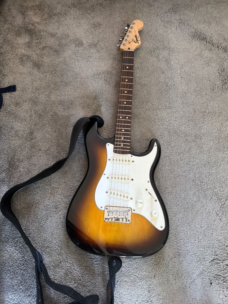 Squier Stratocaster Electric Guitar - Sunburst, Good Condition