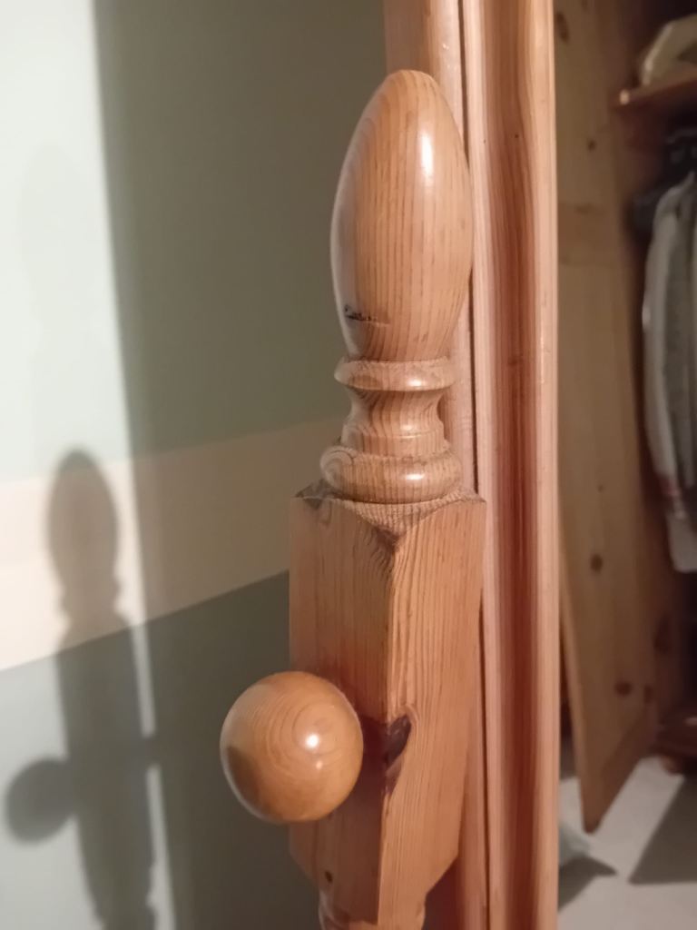 Pine Upstand Mirror With Drawer