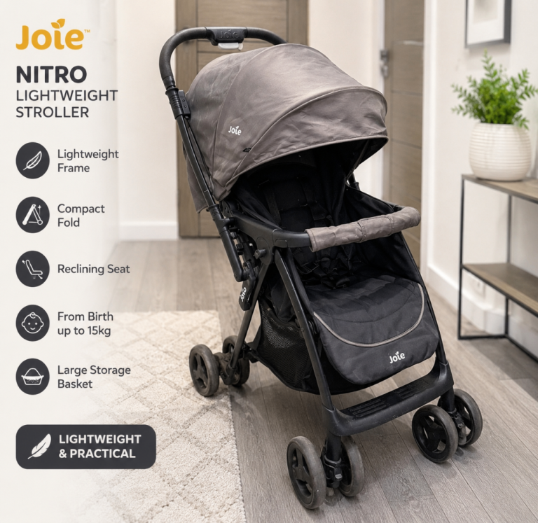 Joie Nitro Stroller Pushchair Coal Grey Lightweight Folding Baby Buggy Birth-15kg