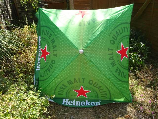 heineken patio umbrella Large Heineken Green Garden Parasol -