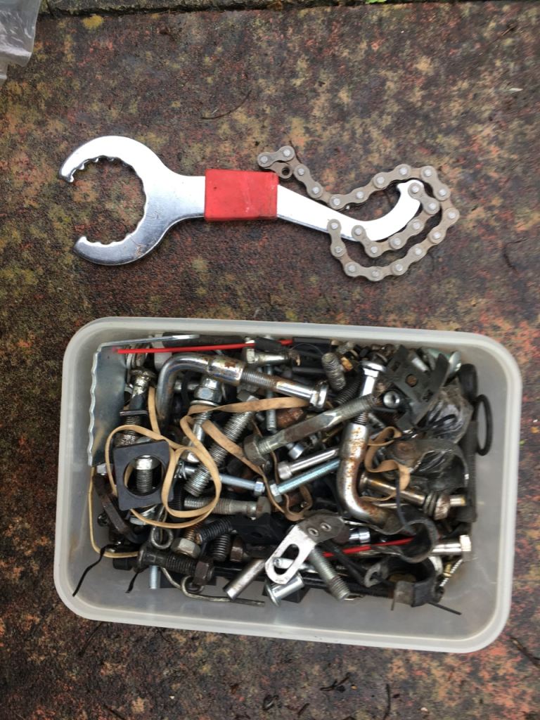 Job lot assorted tools screws bike servicing 