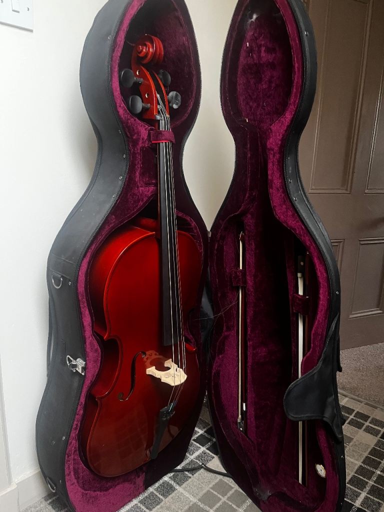 3/4 size cello and case