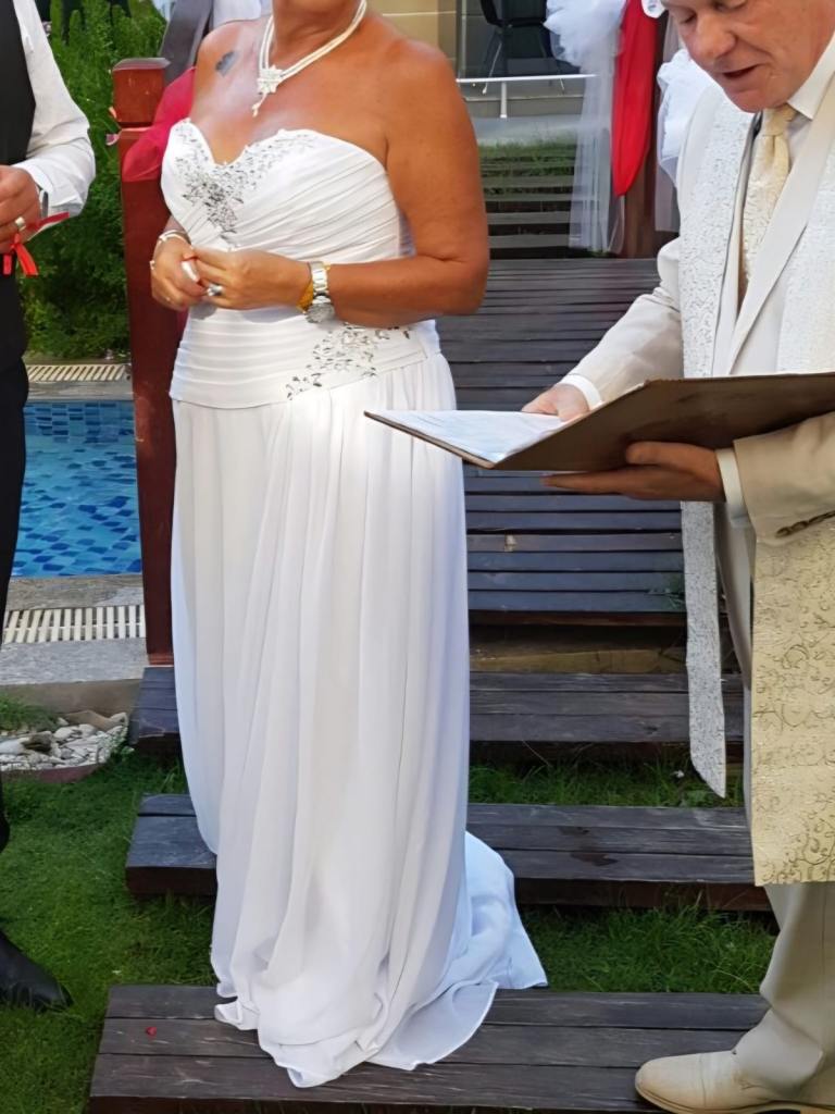 White jewelled wedding dress