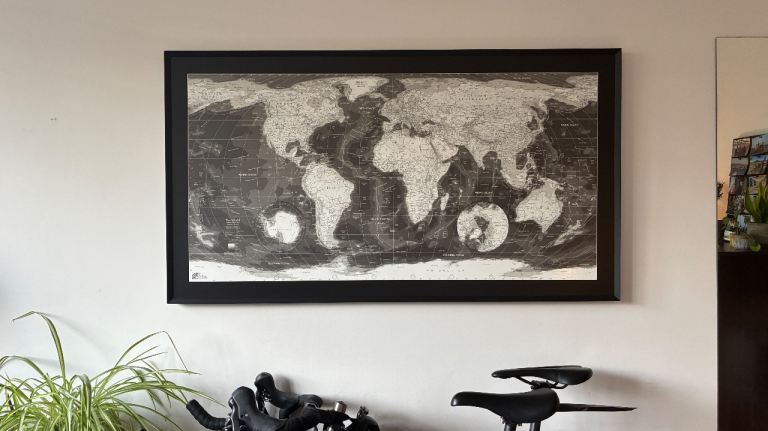 World Map Framed - fine design Made in UK