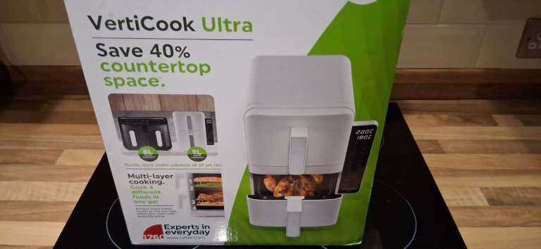 £99.99 Brand New Salter VertiCook Air Fryer Space Saving White Energy Efficient Cooker Oven