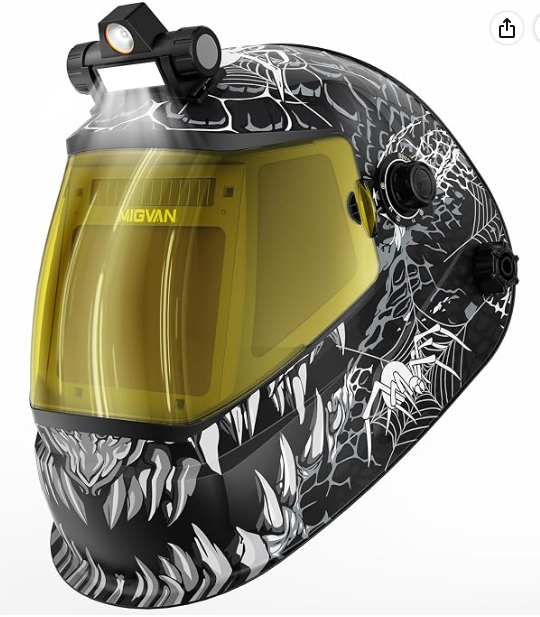 Auto-Darkening Welding Helmet with LED Headlamp