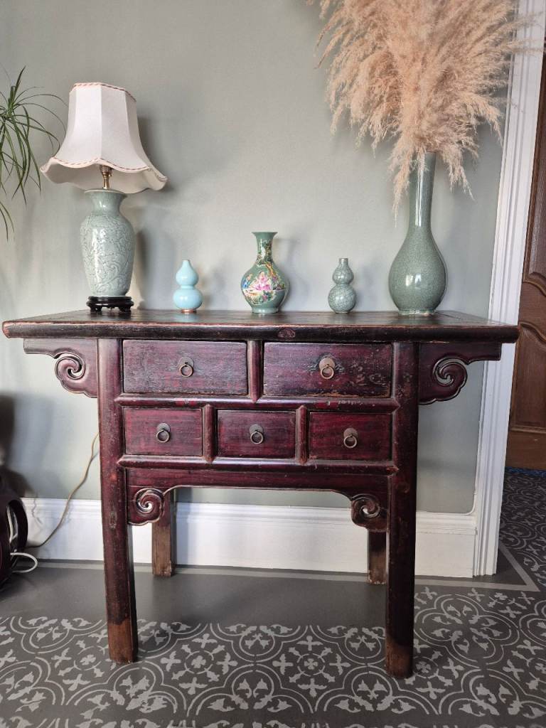 19th C Chinese Altar Table With Drawers