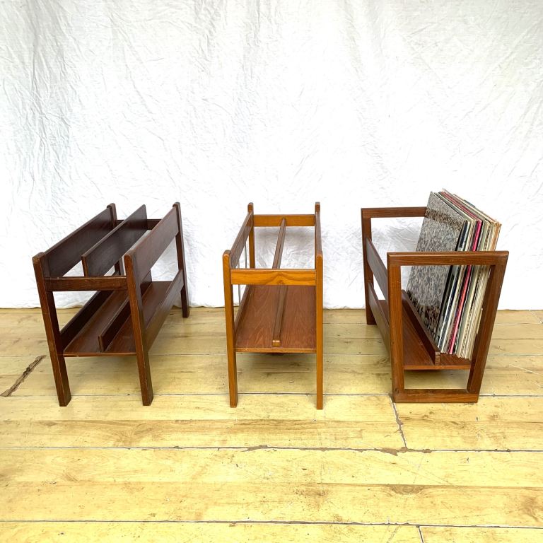 Vintage mid century record vinyl storage magazine rack cupboard cabinet 