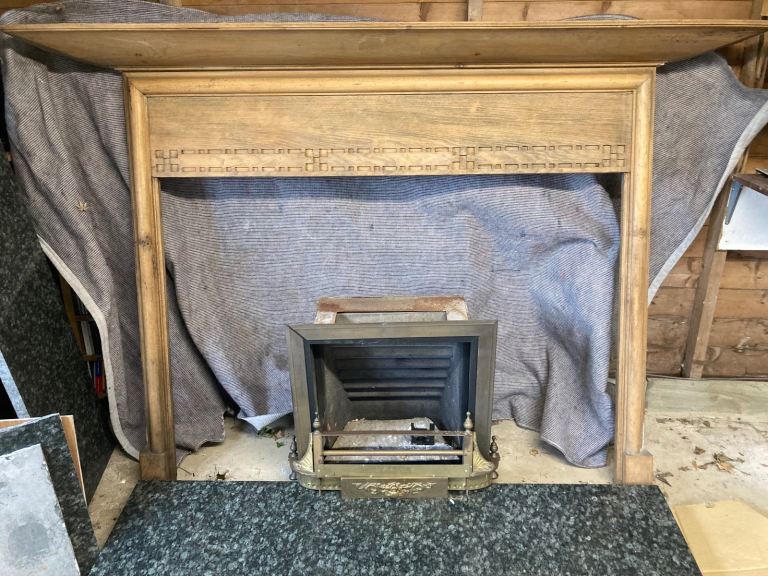 Pine art nouveau fire surround